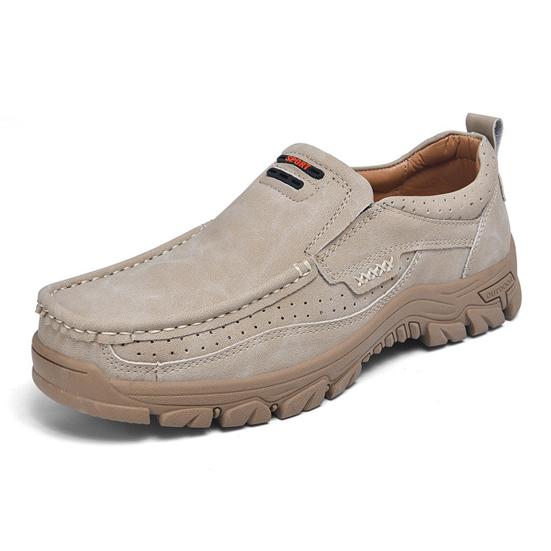 Mitchell Shoes Men's Non-slip Walking Leather Lightweight Breathable Casual Loafers