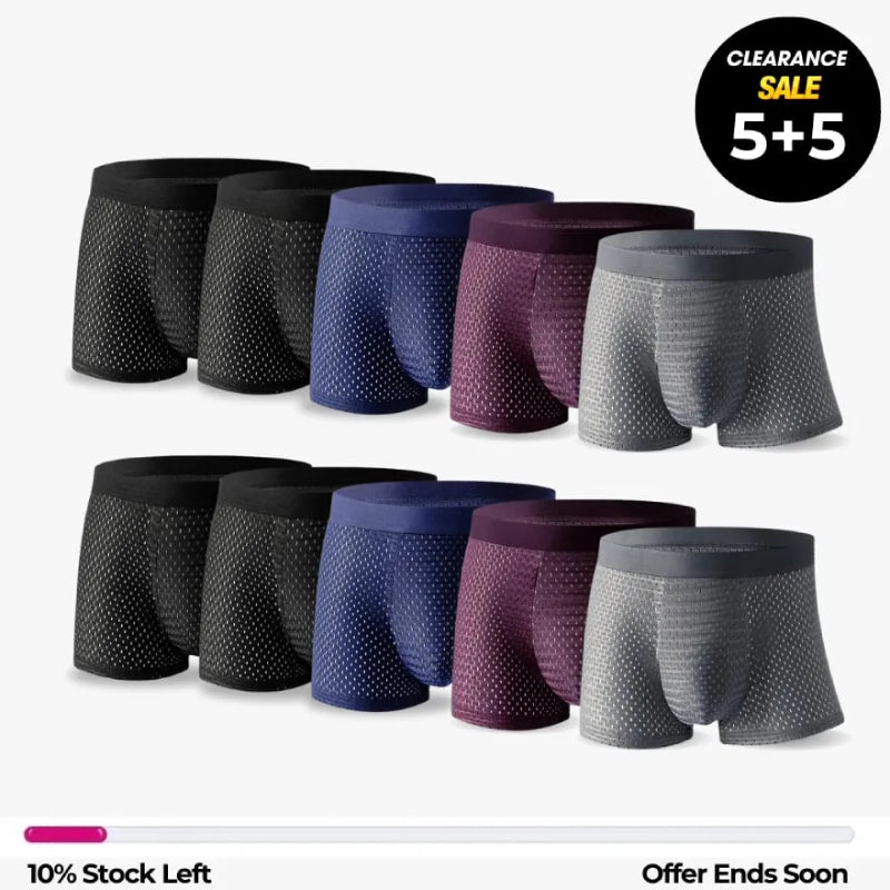 🔥Buy 5 Get 5 Free💥BAMBOO FIBRE BOXER SHORTS - FOR ALL-DAY COMFORT