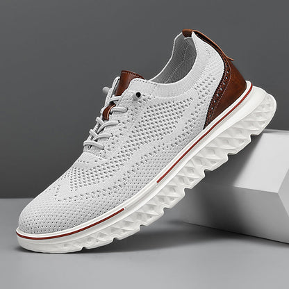Men’s Knit Oxford Shoes – Lightweight Breathable Dress Sneakers