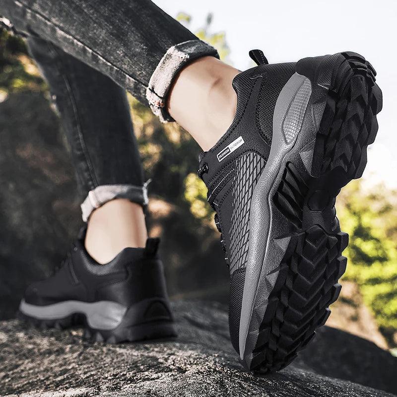 Men's Wear Resistant Waterproof Non-slip Anti-skid Anti-puncture Hiking Shoes Orthopedic Wide Toe Arch Support Walking Shoes