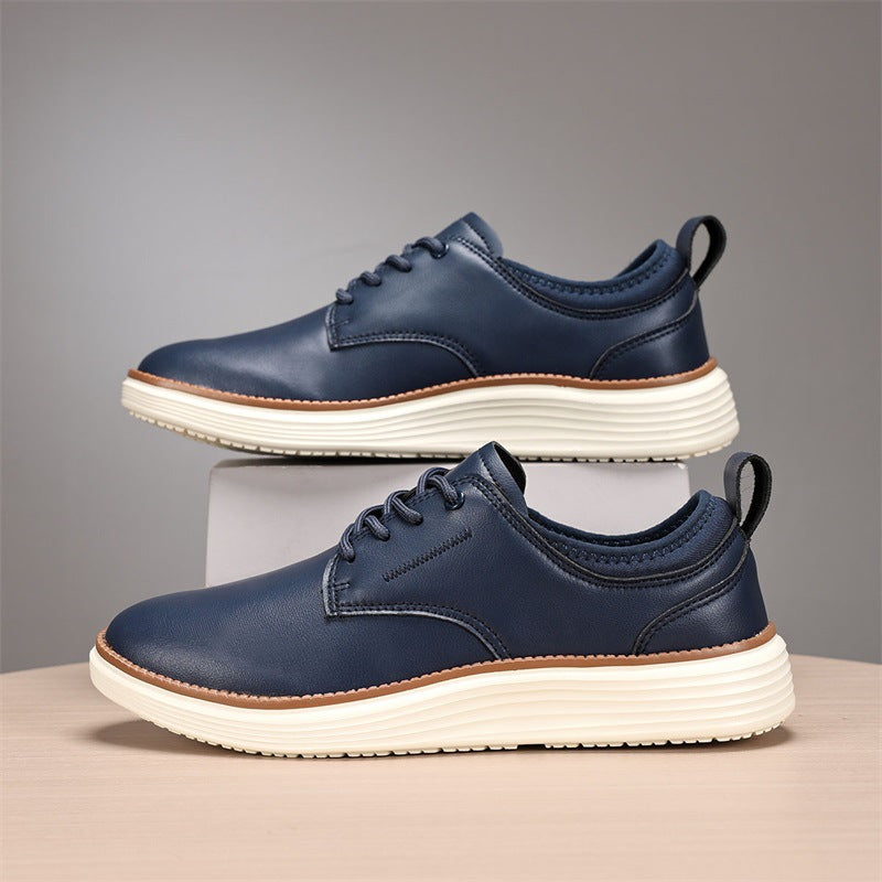 Men’s Comfortable Lace-Up Brogue Sneakers – Genuine Leather, Arch Support, Wide-Toe Fit, Shock-Absorbing Sole for All-Day Comfort