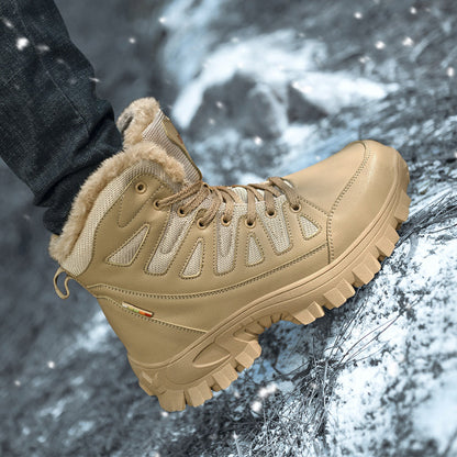 Men Combat Boots Waterproof Non-Slip Hiking Boots Anti-Puncture Anti-Sprain Work Boots