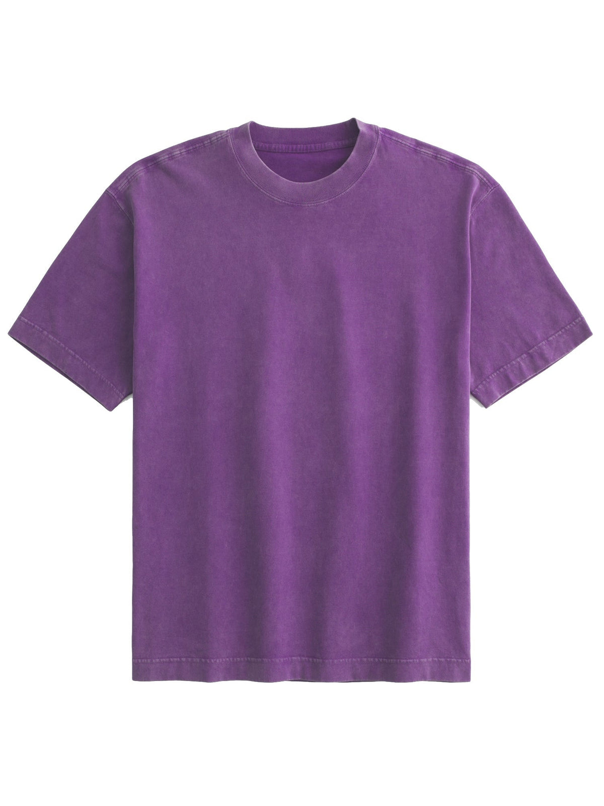 Men's 100% Cotton Casual Basic Versatile Washed Distressed Retro Short-sleeved T-shirt