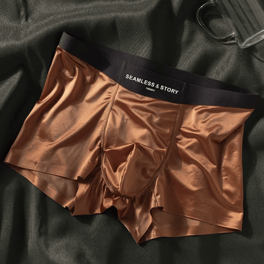 Elegant Silk Men's Ice Silk Underwear Mulberry Silk Antimicrobial Men's Boxer Briefs