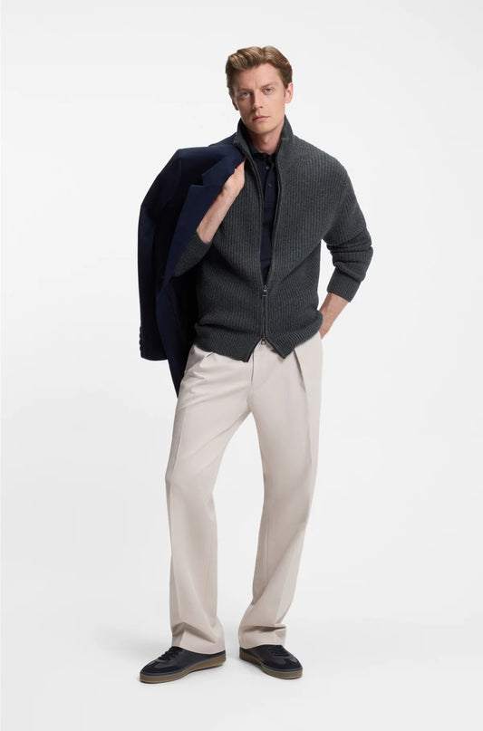 ZIP-UP CARDIGAN IN WOOL AND CASHMERE