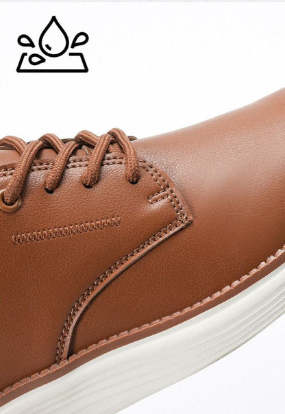 Men’s Comfortable Lace-Up Brogue Sneakers – Genuine Leather, Arch Support, Wide-Toe Fit, Shock-Absorbing Sole for All-Day Comfort
