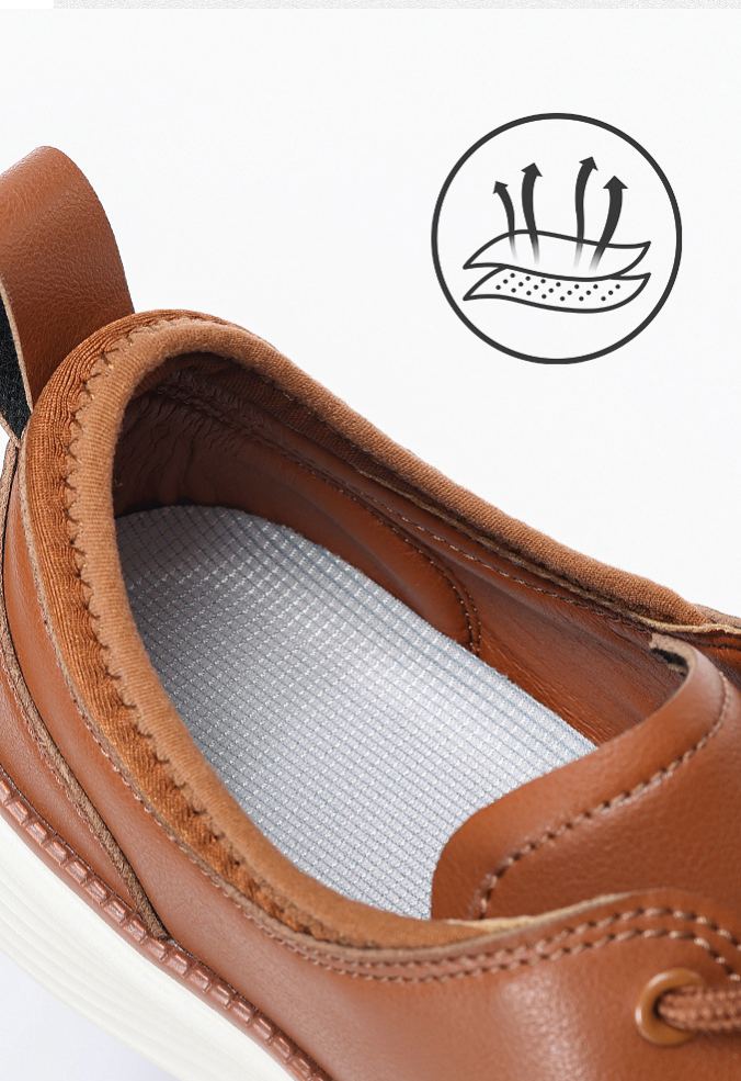 Men’s Comfortable Lace-Up Brogue Sneakers – Genuine Leather, Arch Support, Wide-Toe Fit, Shock-Absorbing Sole for All-Day Comfort