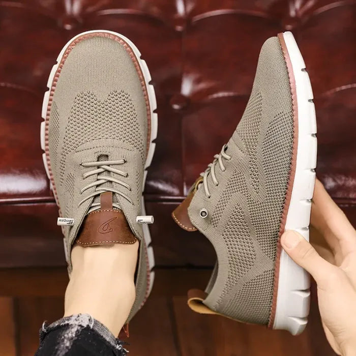 Men's Easy Wear Slip-On Loafers – Super Soft Breathable Fabric Shoes, Lightweight Casual Walking Sneakers, Stylish Dress Shoes, Mesh Urban Footwear for Work & Everyday Use.